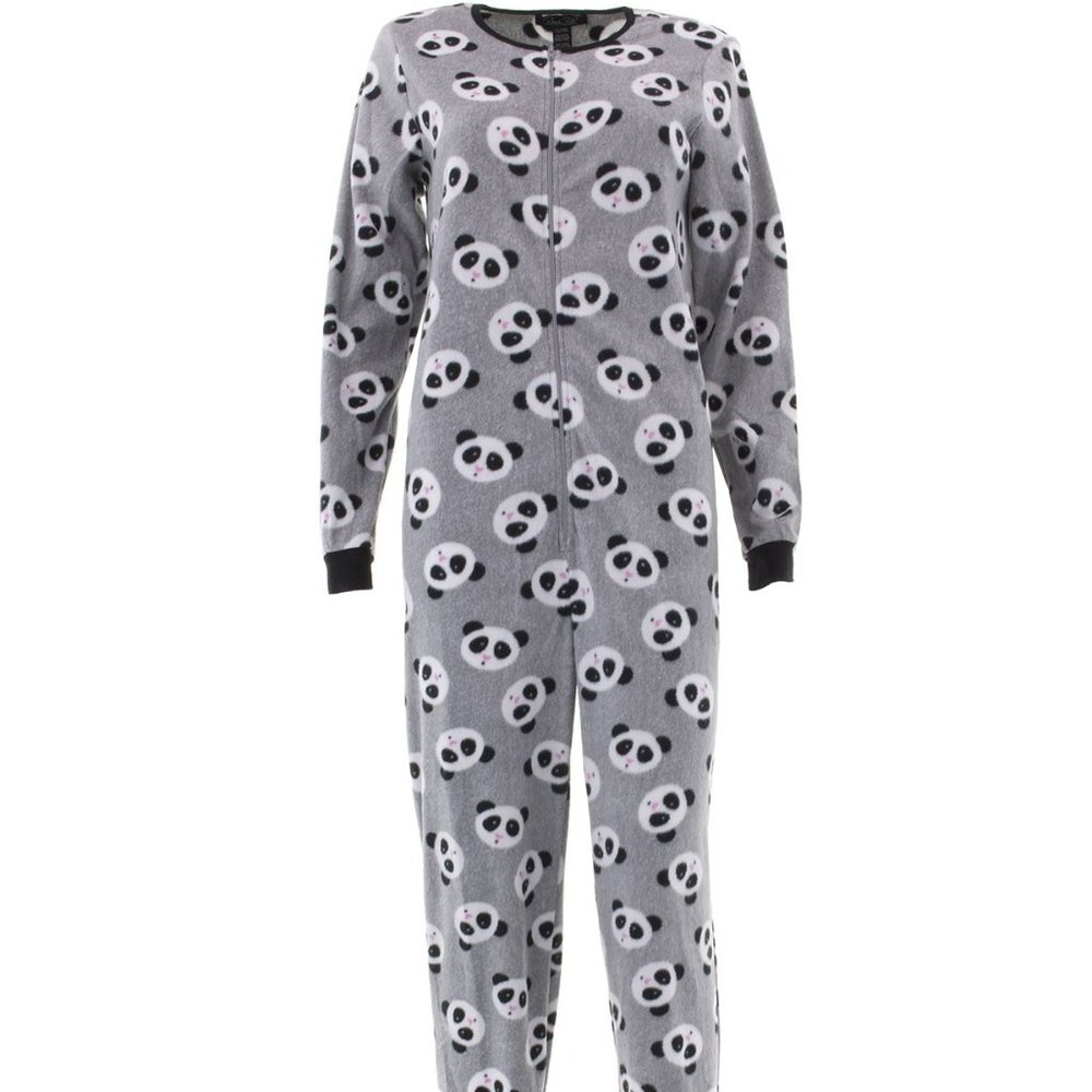 New Rene Rofe Panda Gray Footed Pajama Onesie S